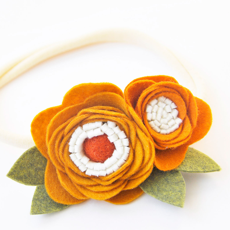 headband-orange-flowers