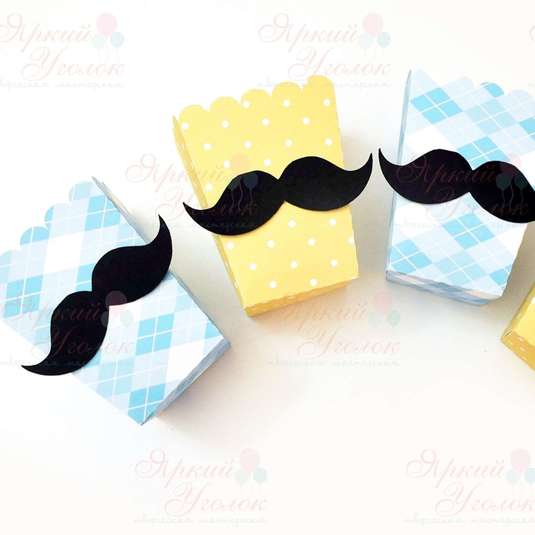 Стаканчики для сладостей или попкорна с объемным декором "Маленький джентельмен"