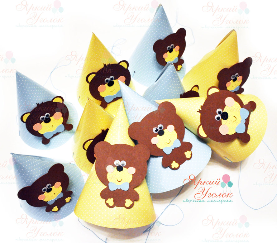 Колпачки с объемным декором "Мишка"