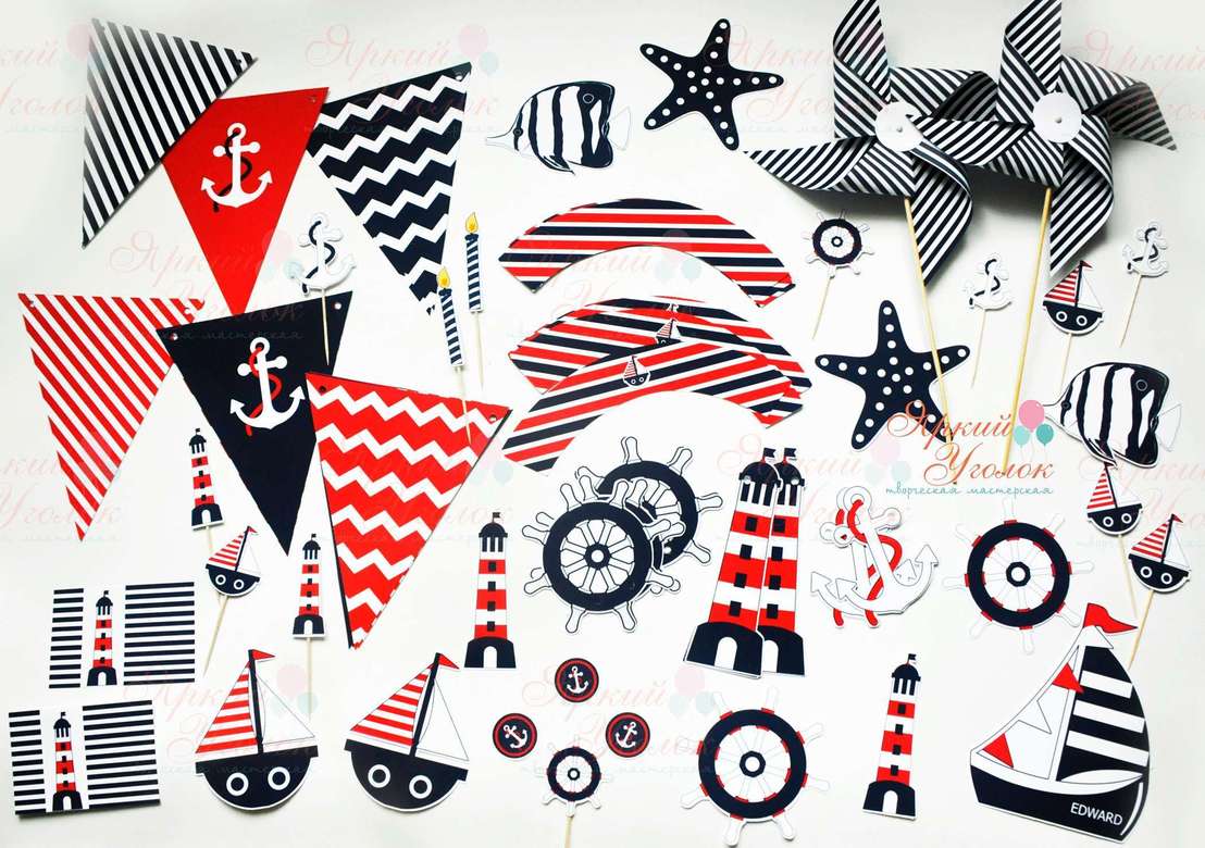Набор для праздника красно-синий "Морской"