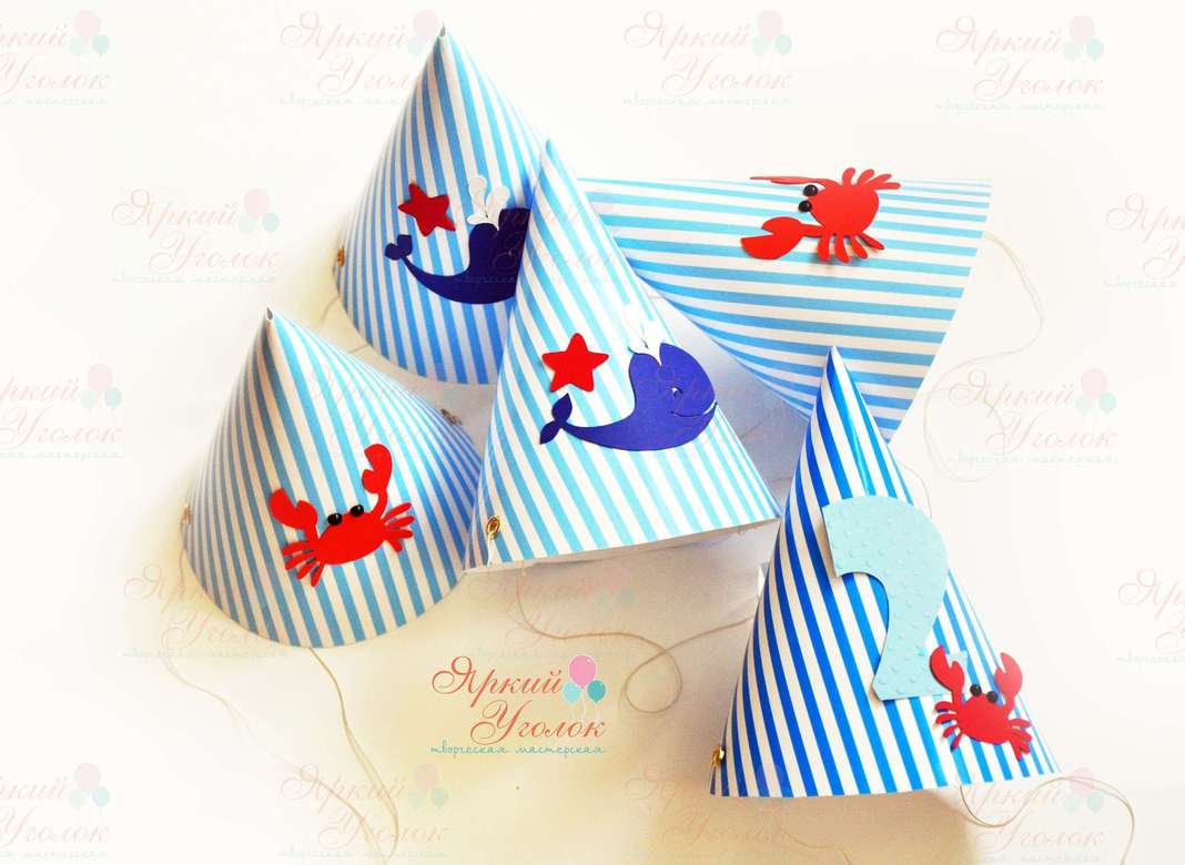 Колпачки с объемным декором "Морские"