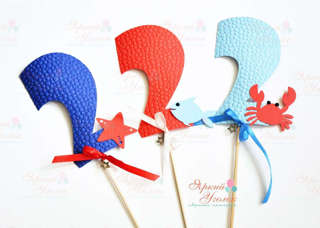 Цифры со сложным декором "Морским"