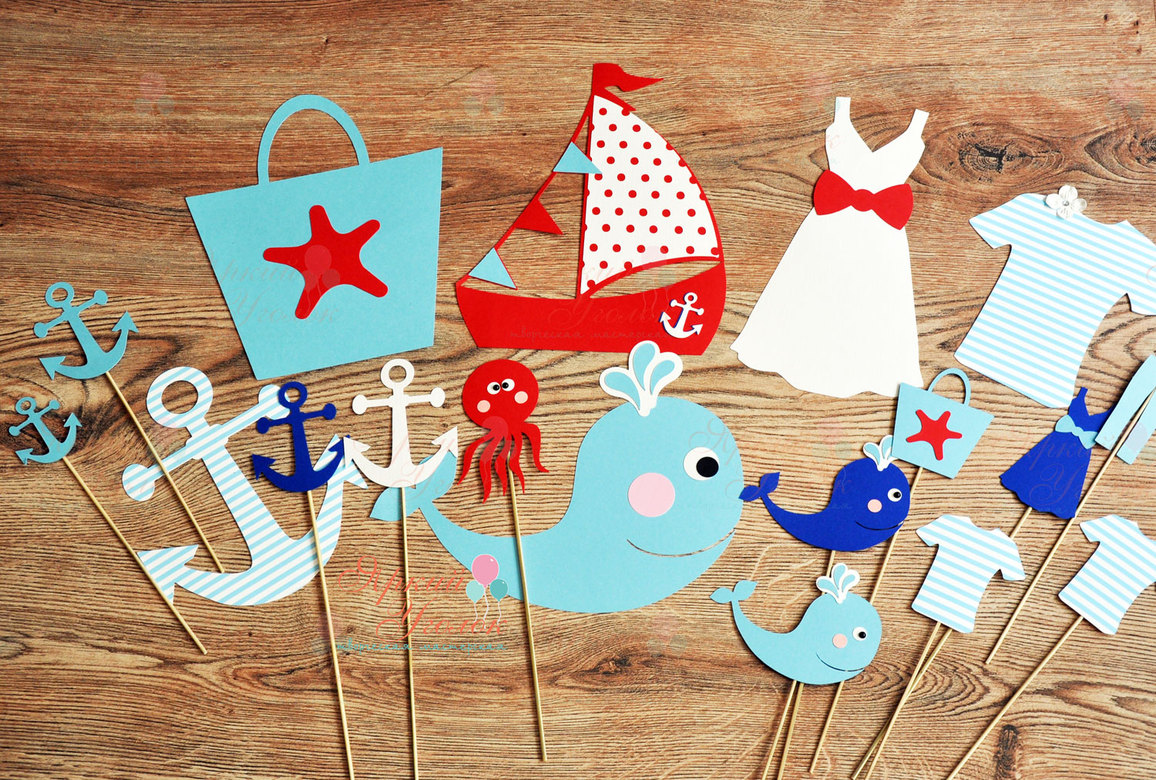 Набор для праздника сине-красный "Морской"