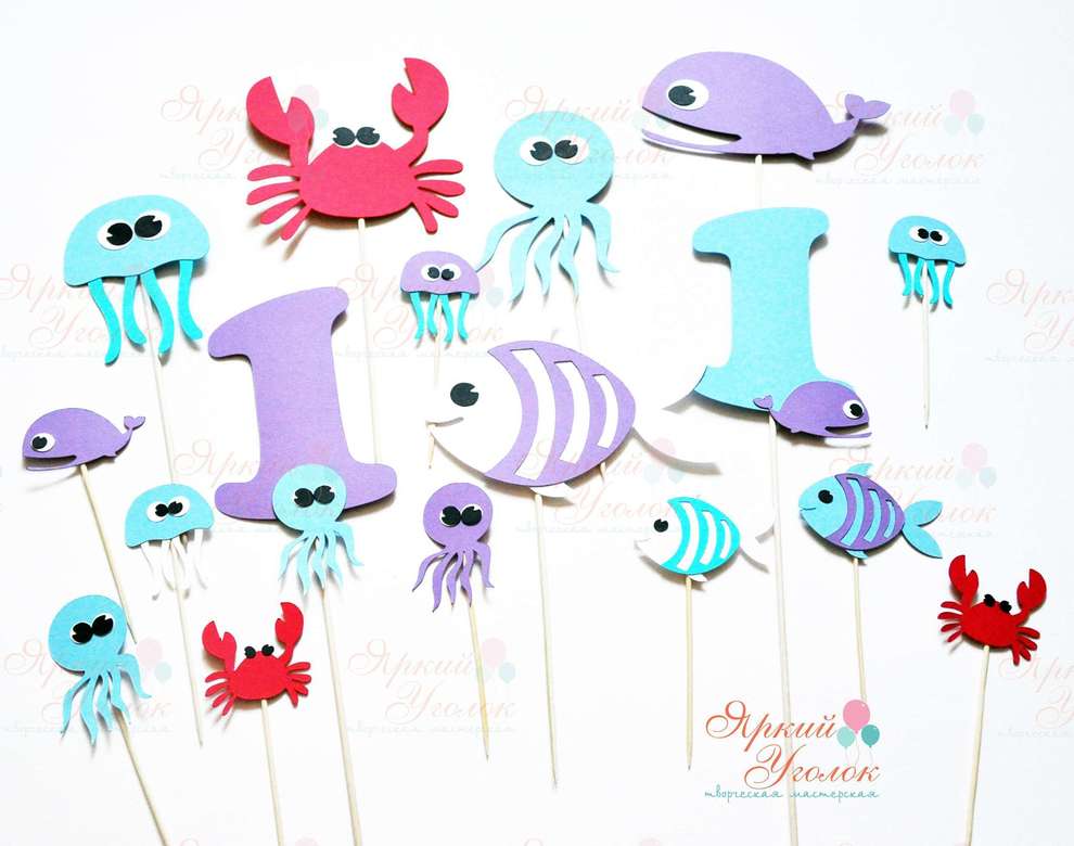 Топперы "Морские" из отдельных элементов
