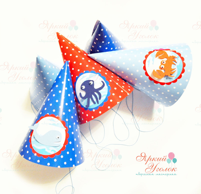 Колпачки с объемным декором "Морские обитатели"