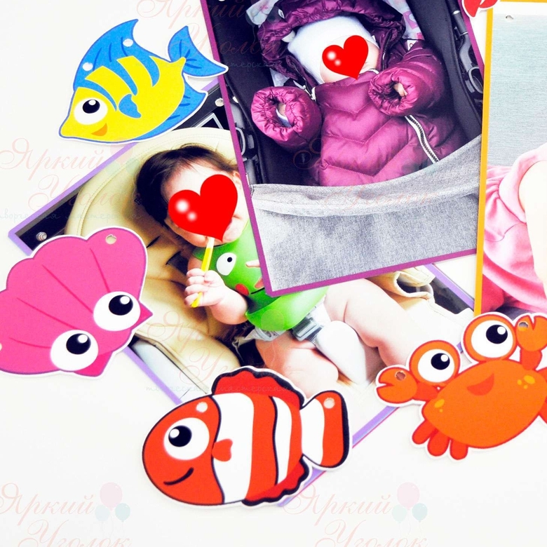 Гирлянда морские обитатели на нитке