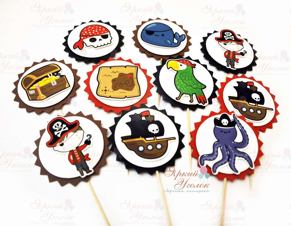 Мини топперы многослойные "Пираты"