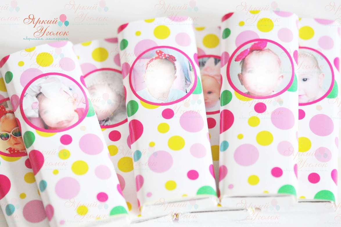 Обертки на шоколад с фото "Пироженки",  20 гр