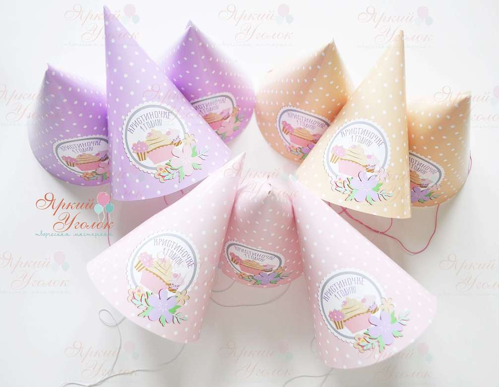Колпачки с напечатанными картинками "Пироженки"