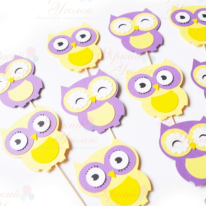 Топперы из отдельных элементов "Совушки"