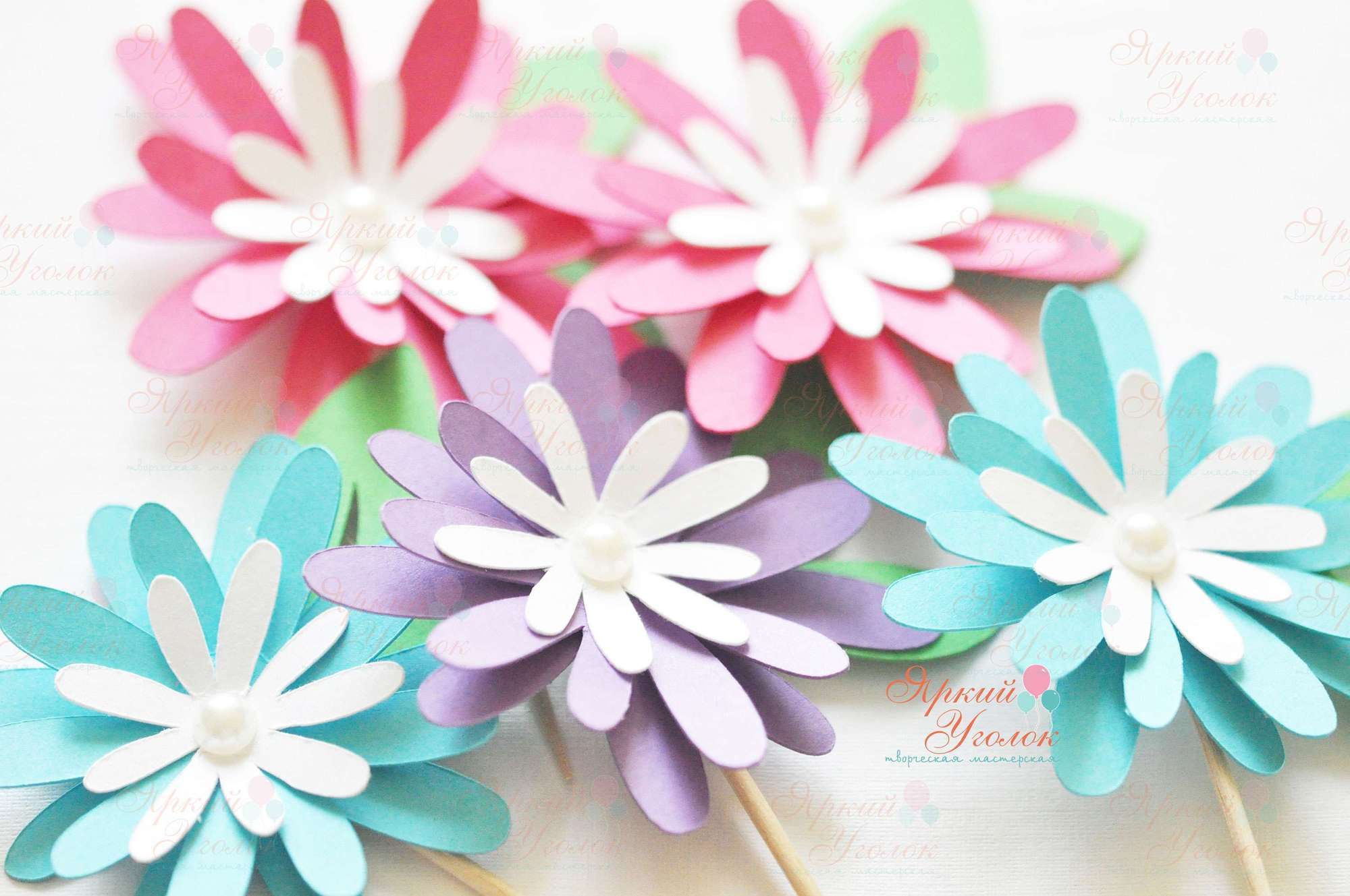 Топперы из отдельных элементов "Цветы"