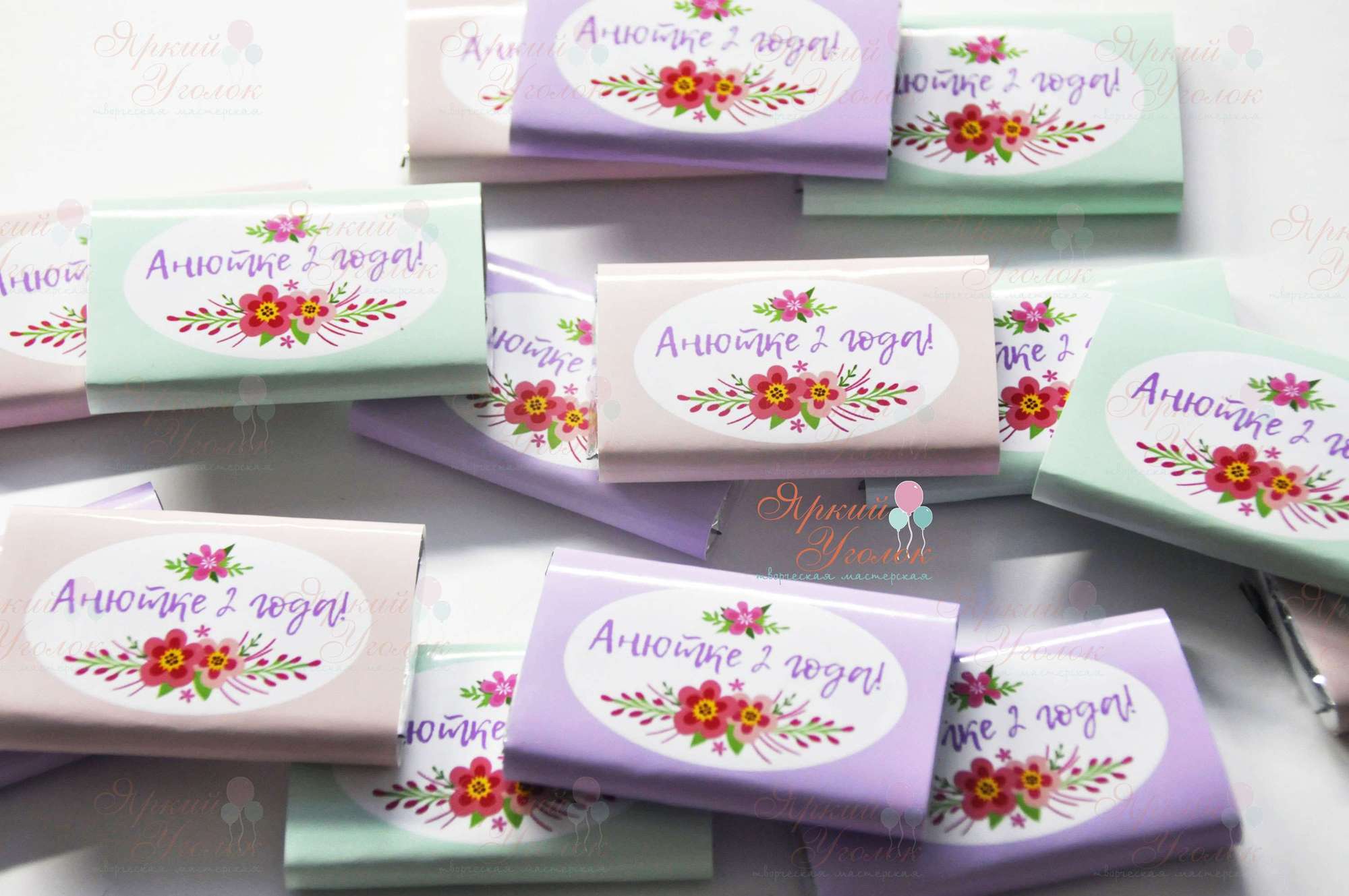 Обертки "Цветочки" на шоколад, 15 гр