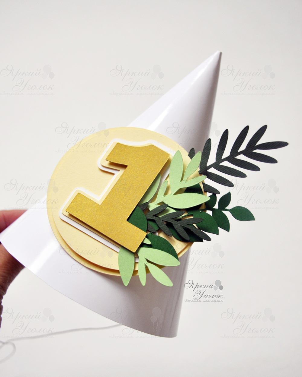 Колпачки со сложным объемным золотым декором "Золото - веточки"