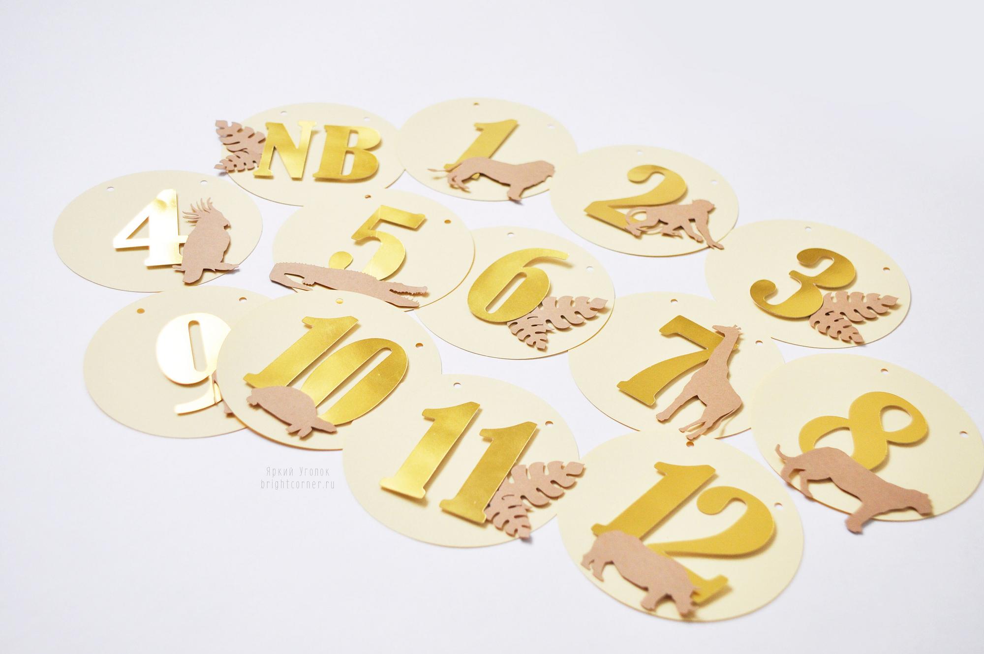 Карточки 12 месяцев "Зоопарк"