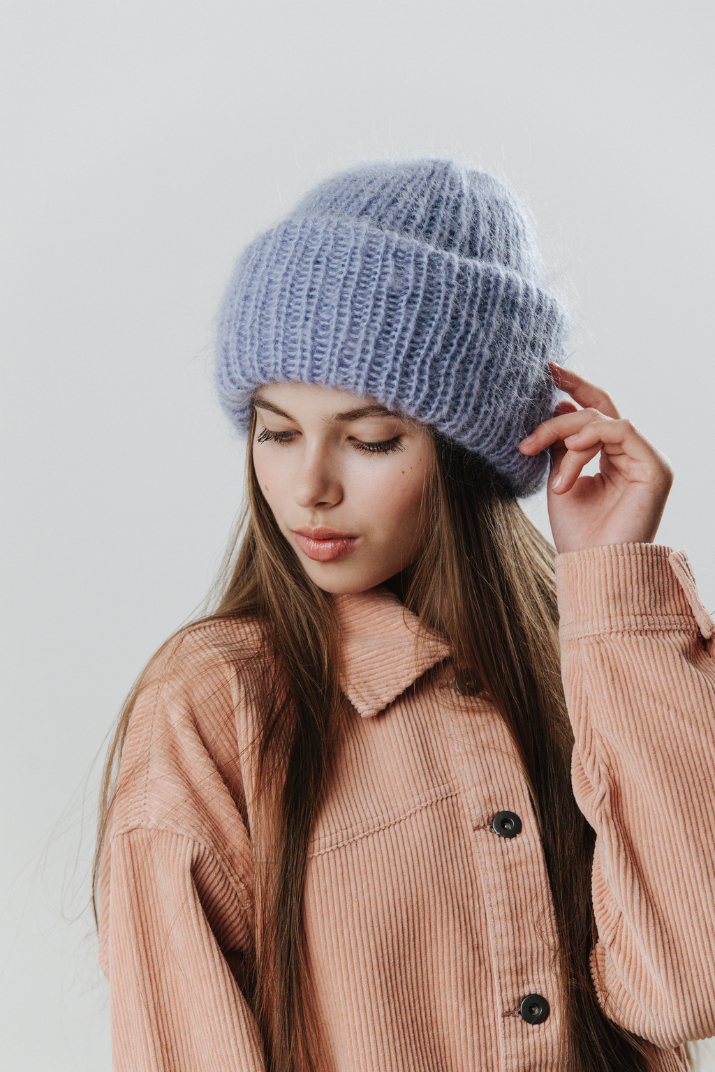 Double hat 1 нить голубой