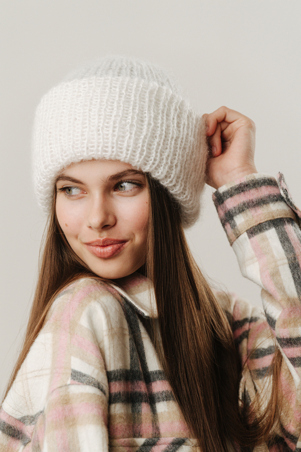 Double hat 1 нить белый