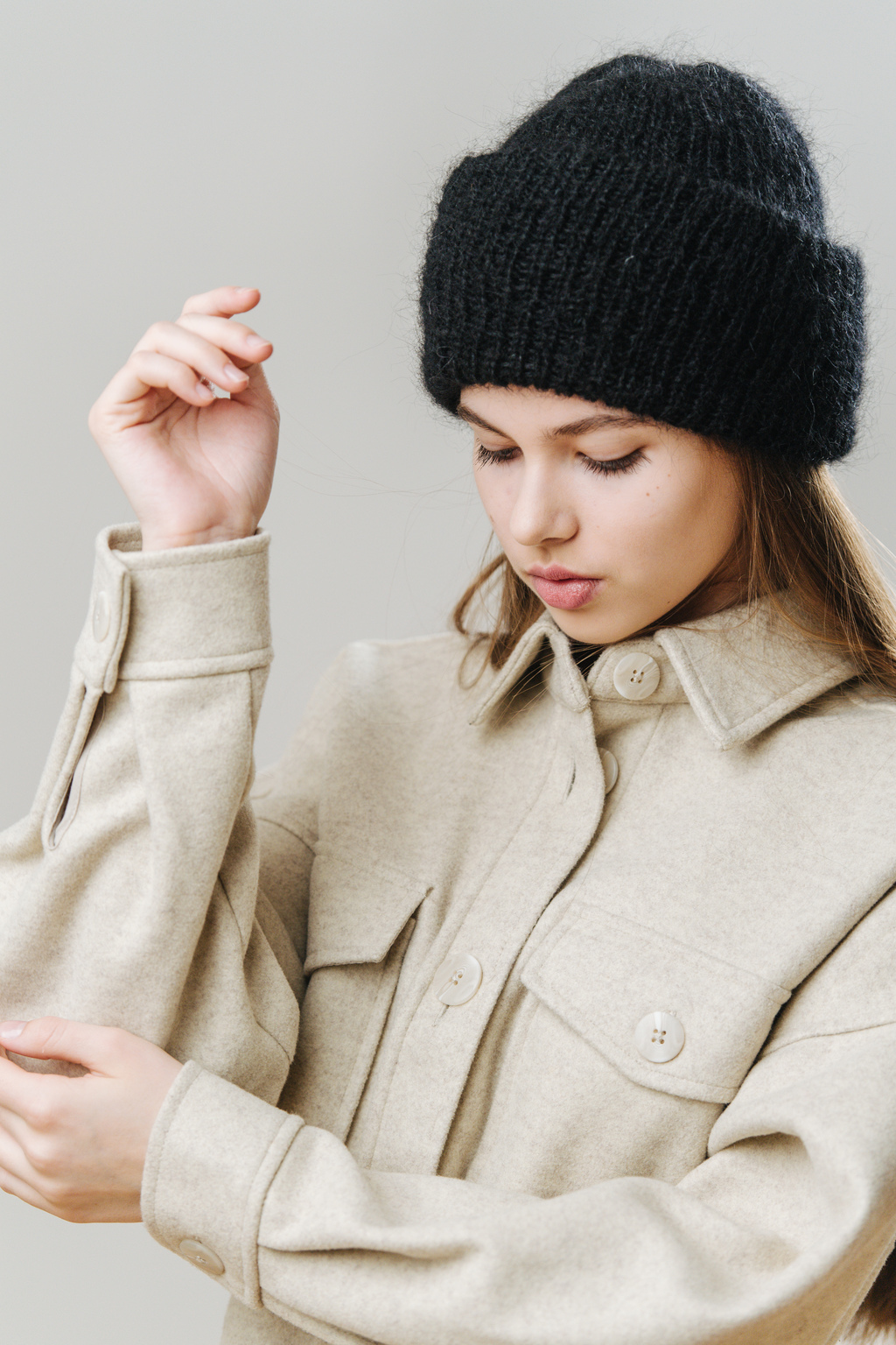 Double hat 1 нить черный