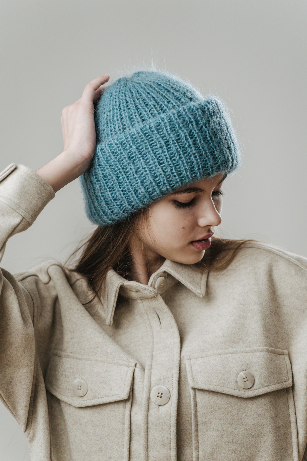 Double hat 1 нить бирюзовый