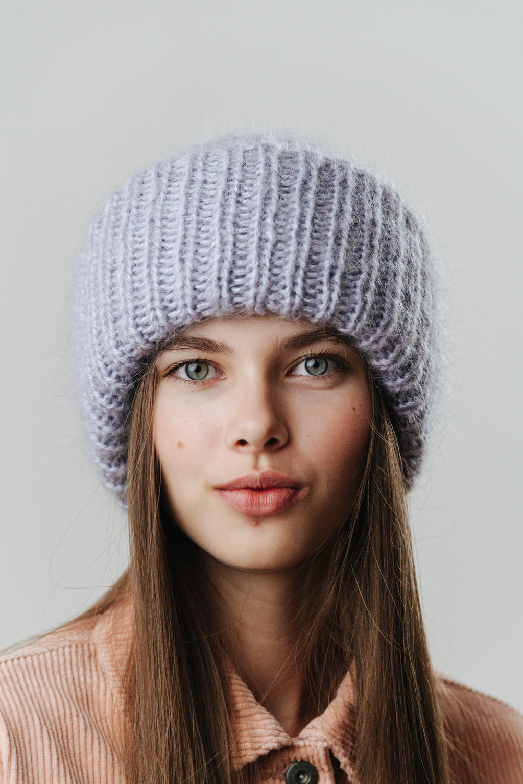 Double hat 2 нити серо-голубой