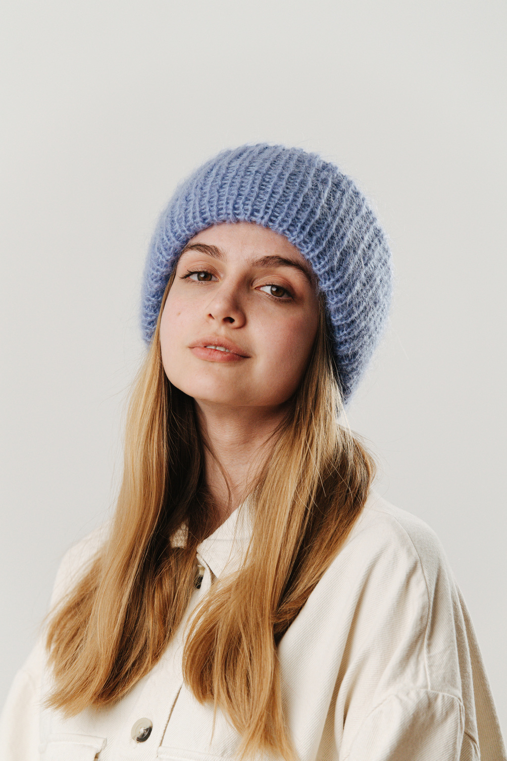 Double hat 1 нить сине-голубой