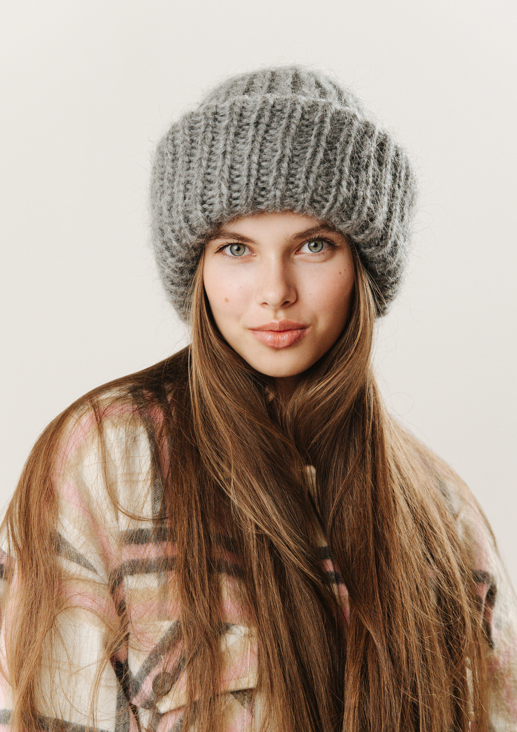 Double hat 3 нити серый меланж