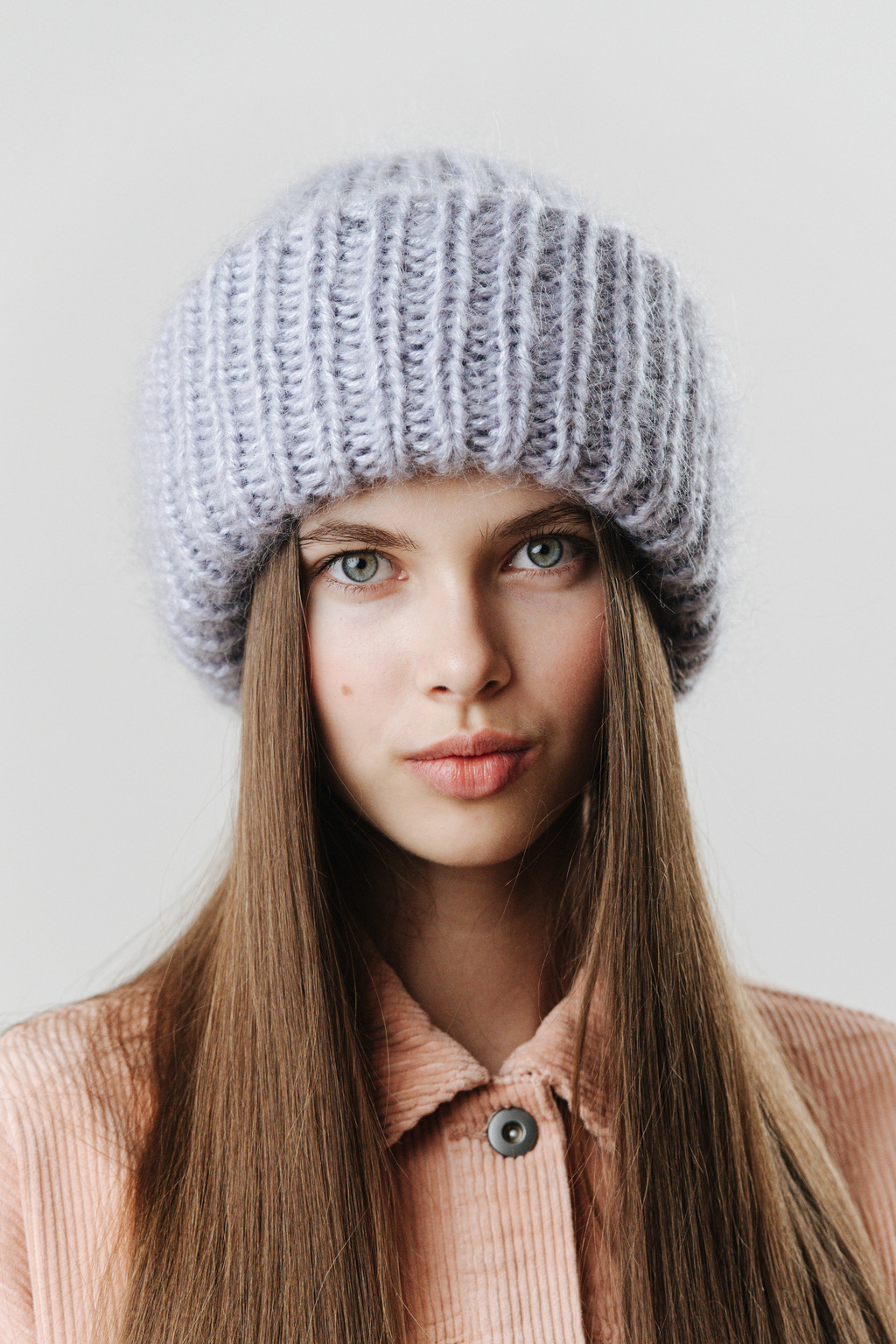 Double hat 3 нити серо-голубой