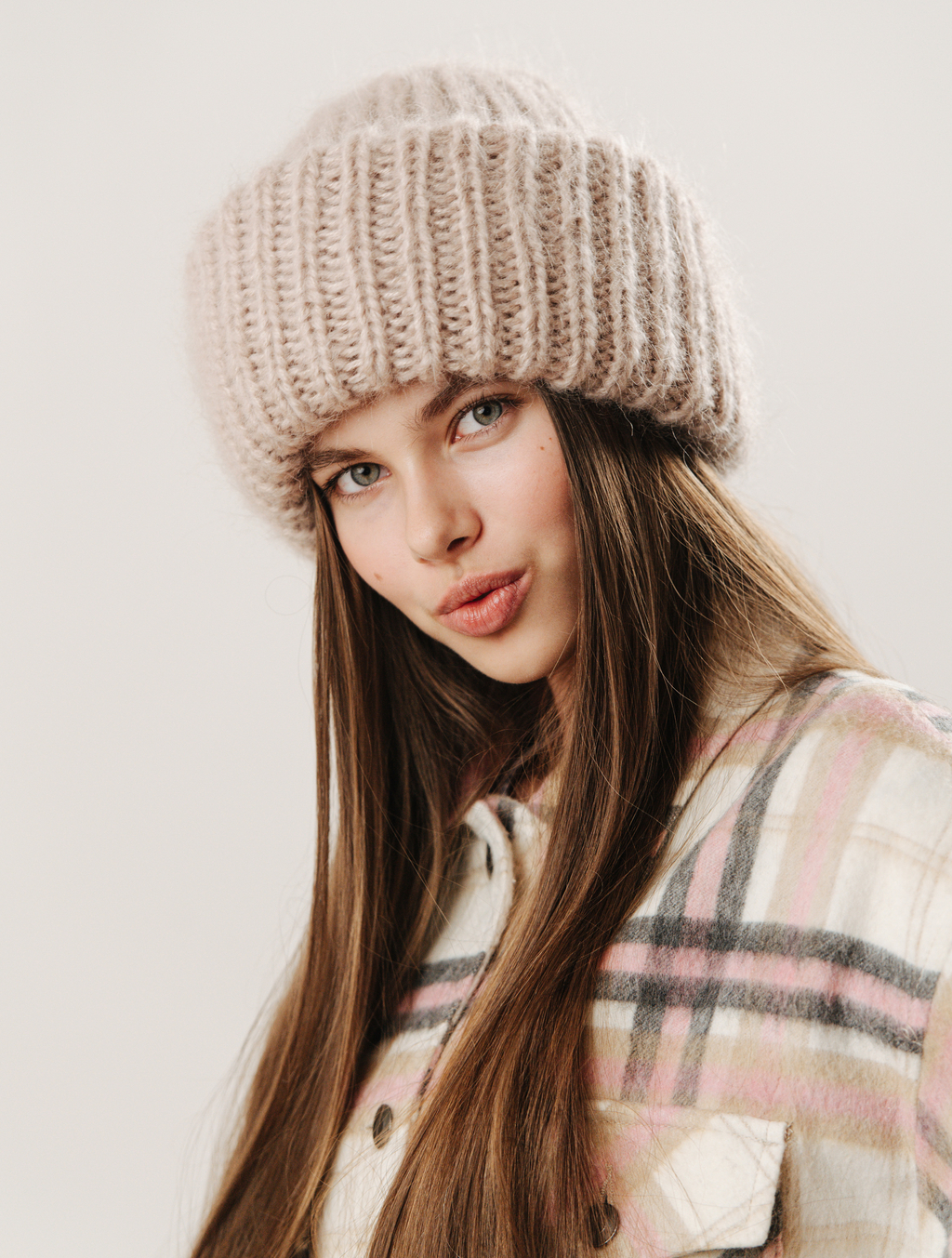 Double hat 3 нити молочный