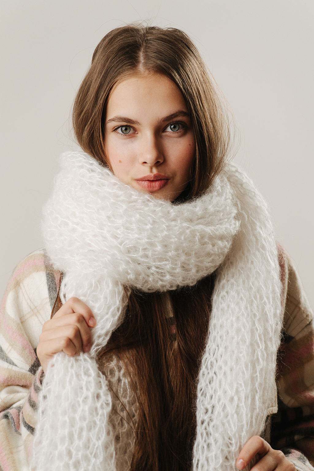 Шарф 1 нить белый