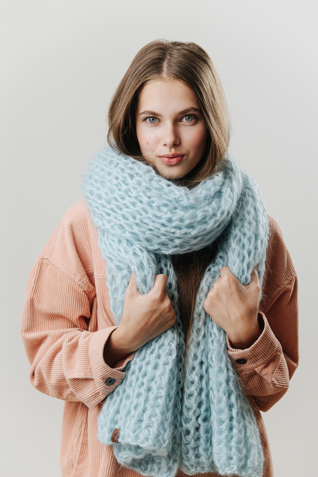 Шарф 2 нити мятный