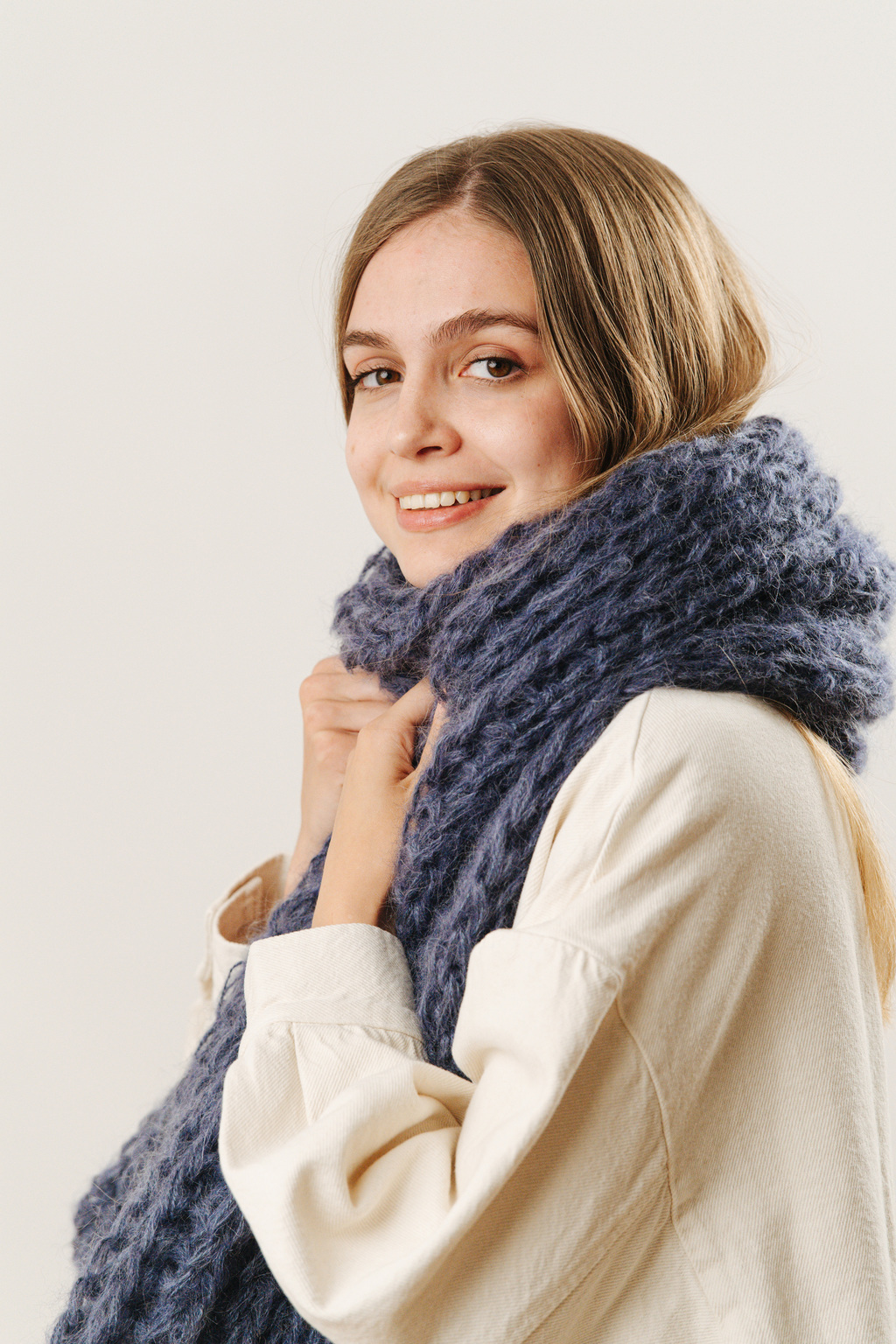 Шарф 2 нити джинс