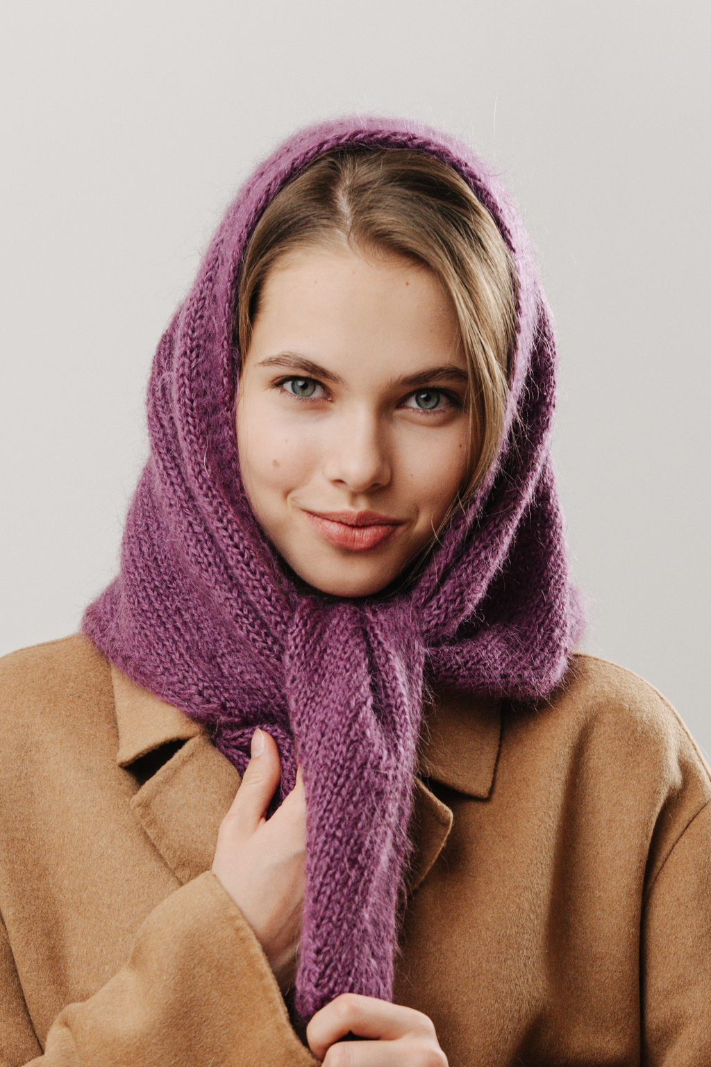 Косынка мохер сухая роза