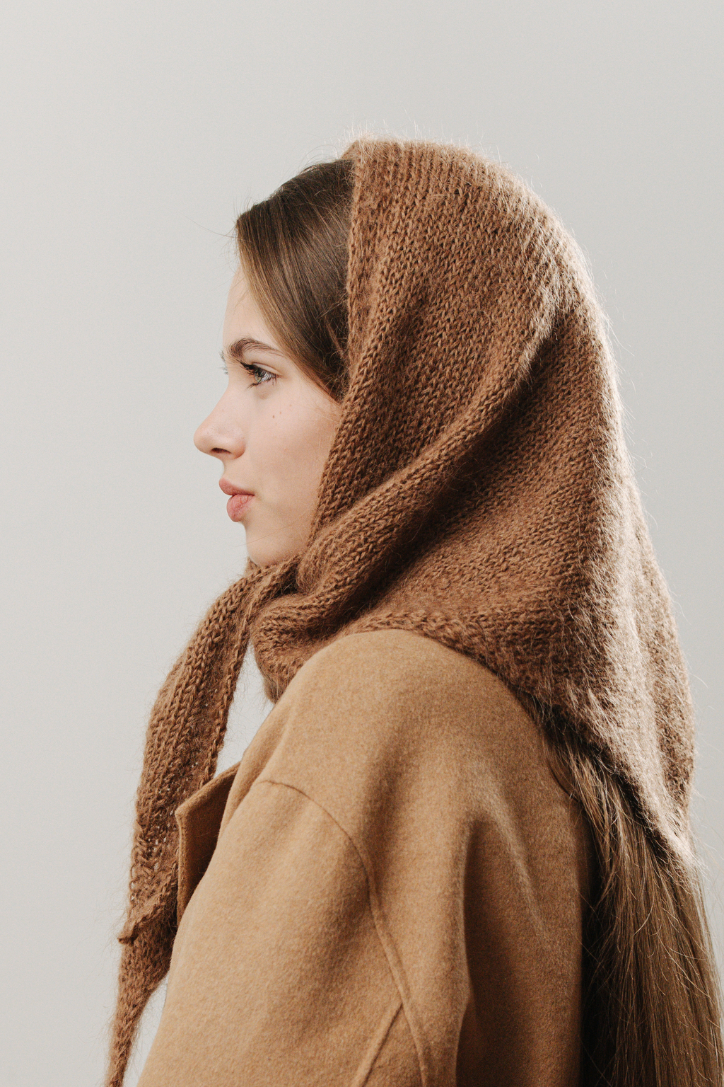 Косынка мохер карамель