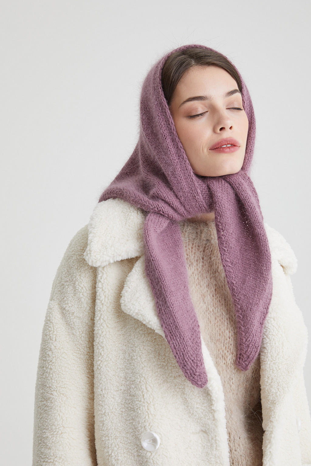 Косынка ангора сухая роза