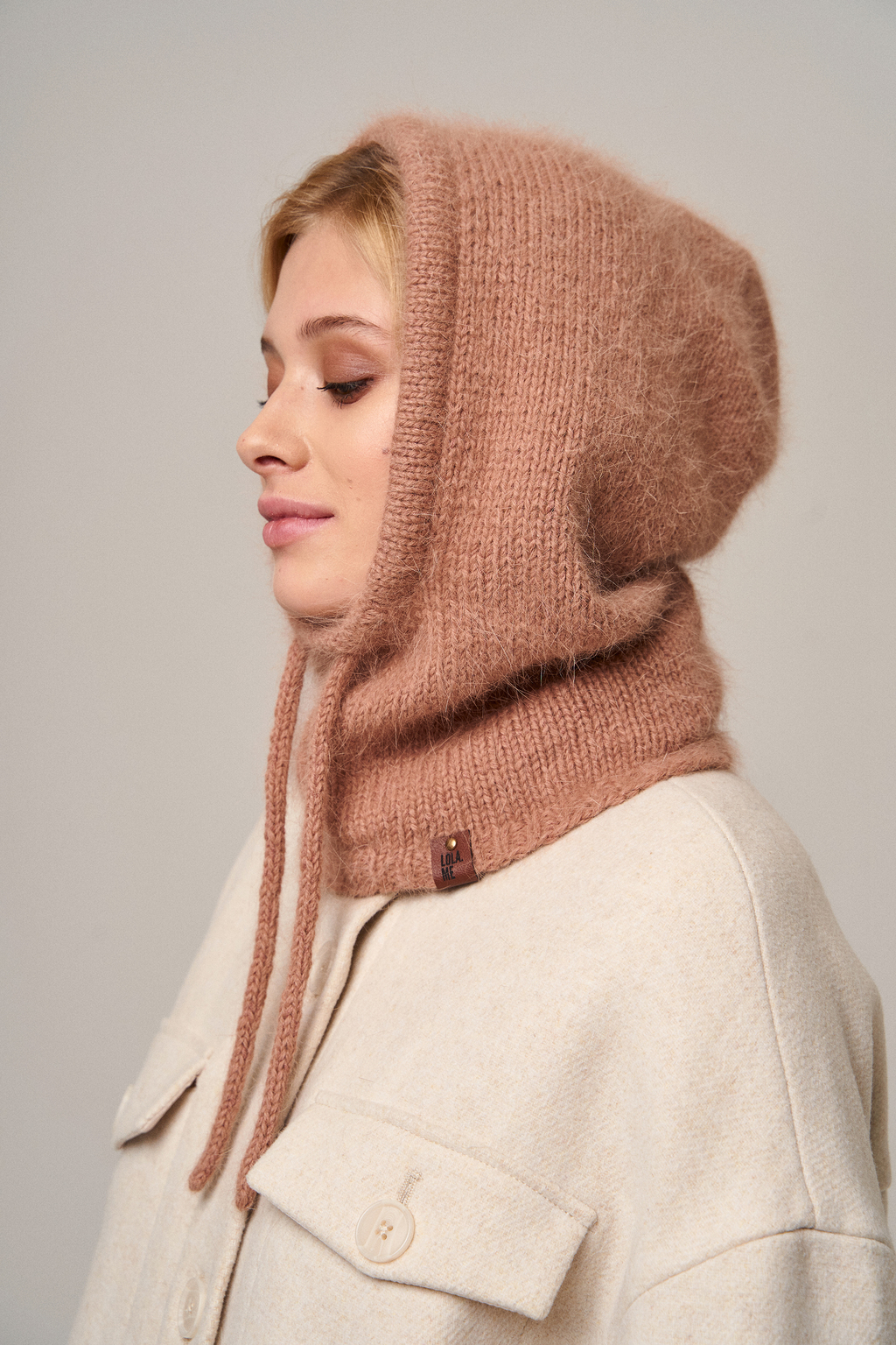 Капор ангора чайная роза