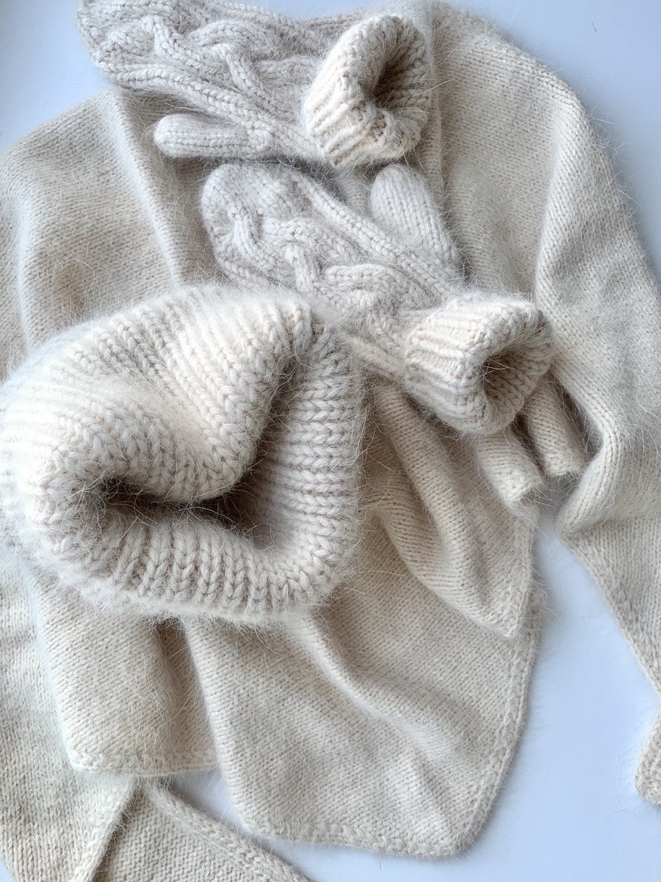 Комбо-набор ангора кремовый