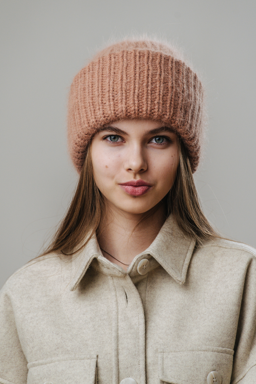 Double Minky ангора чайная роза