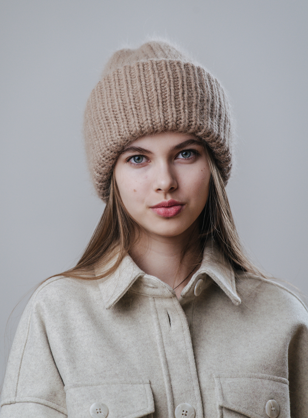 Double Minky ангора холодный беж