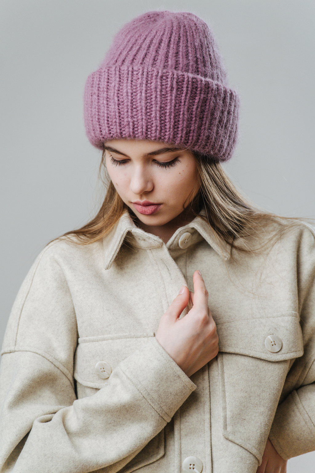 Double Minky ангора сухая роза