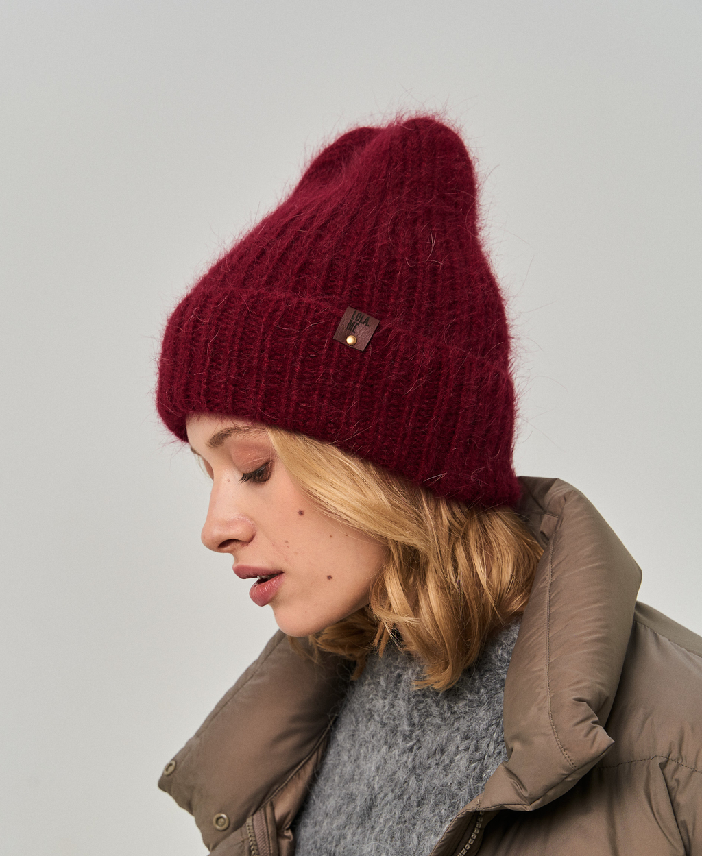 Minky ангора бордо