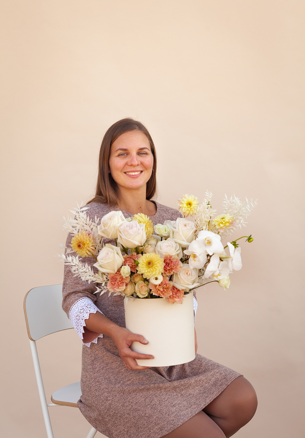 Цветочная коробка "Пастельная"