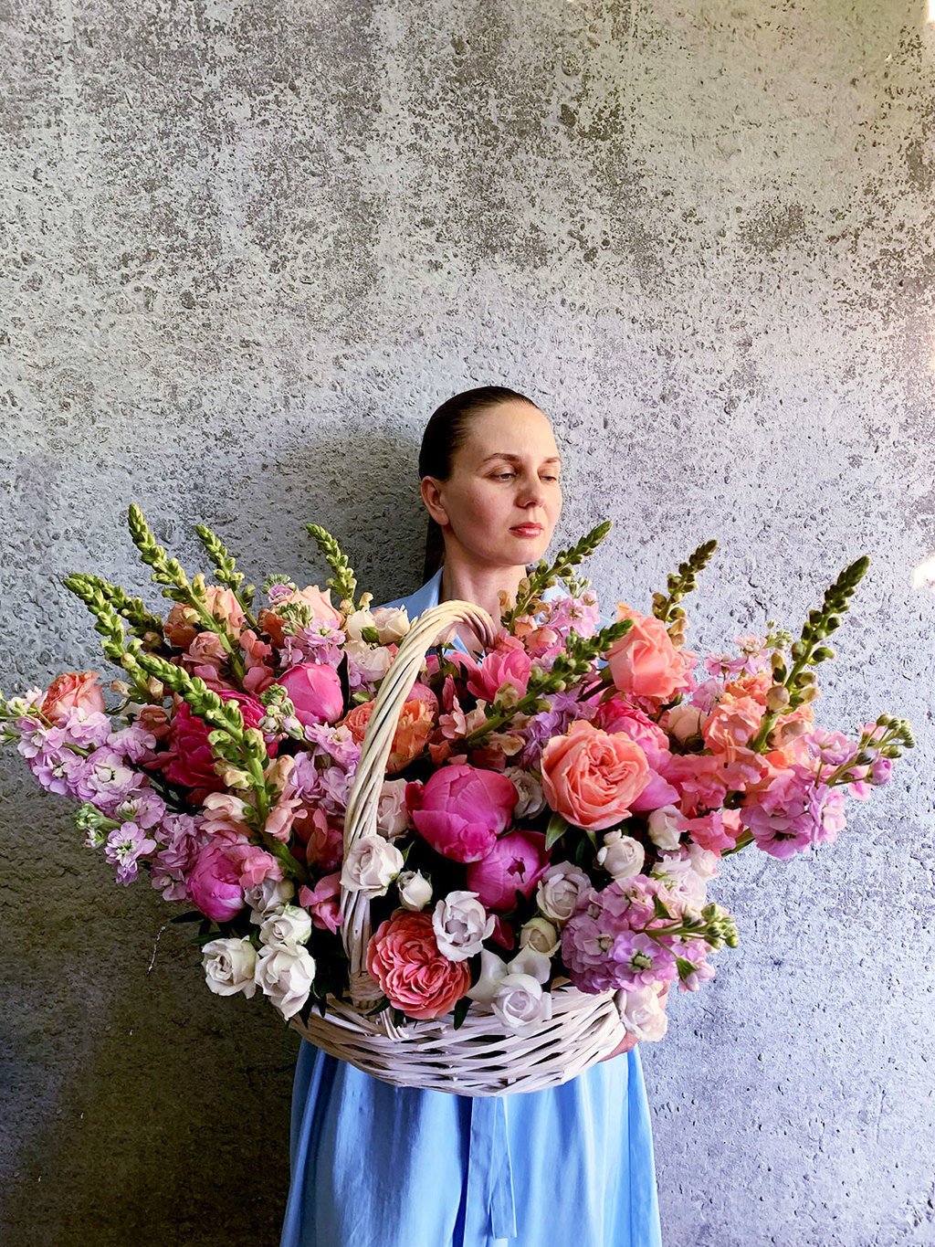 Цветочная корзина "Брют"