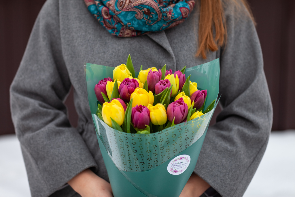 Тюльпаны пионовидные микс