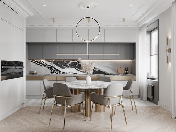 Фартук из широкоформатный керамогранита (керлит, ламинам)