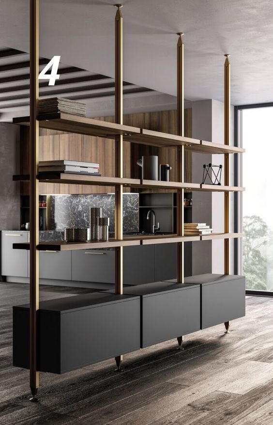 Стеллаж как элемент зонирования