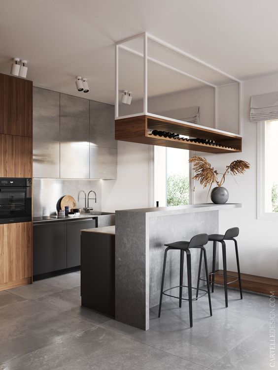 Остров + высокая барная стойка