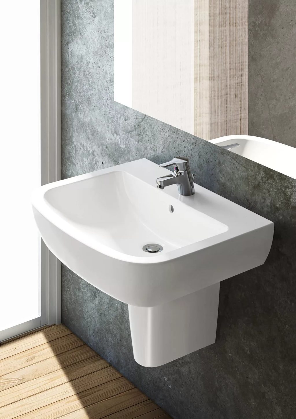 ТИП МОНТАЖА - Раковина подвесная с полупьедесталом