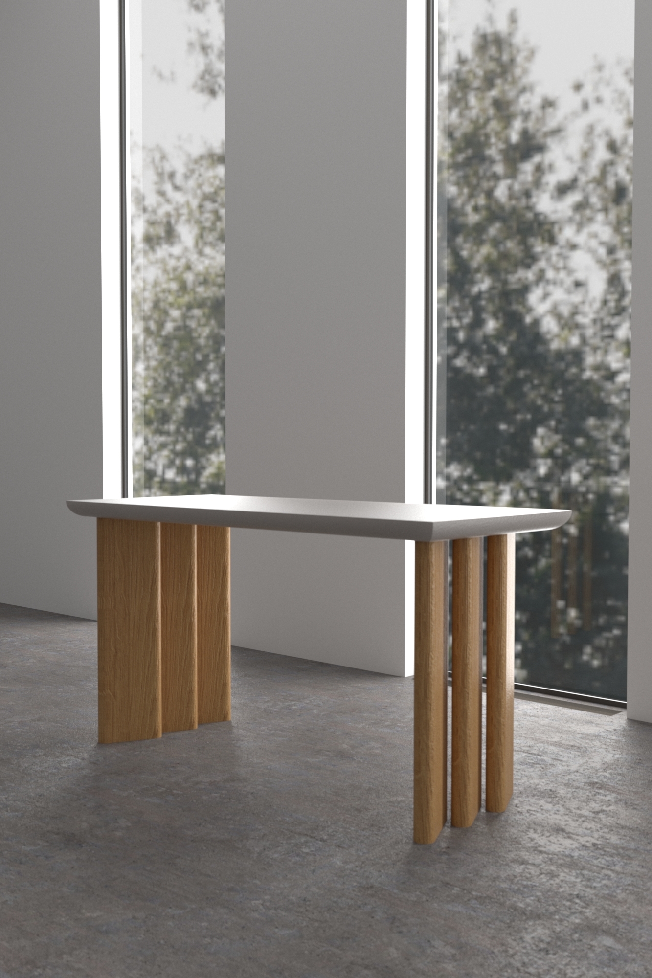 Рабочий стол Опоры из массива и шпона дуба на заказ