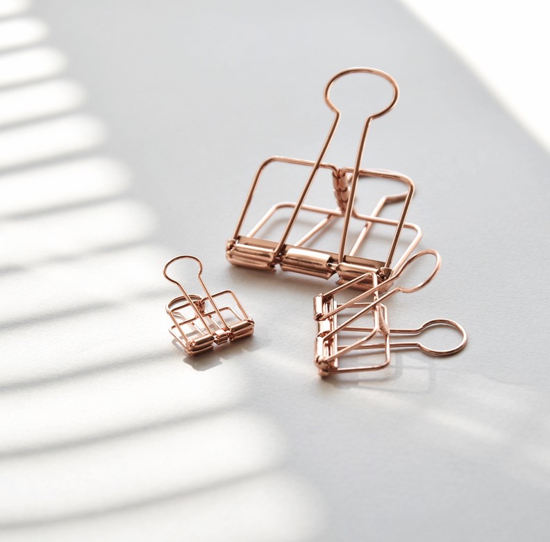 зажим Skeleton, розовое золото