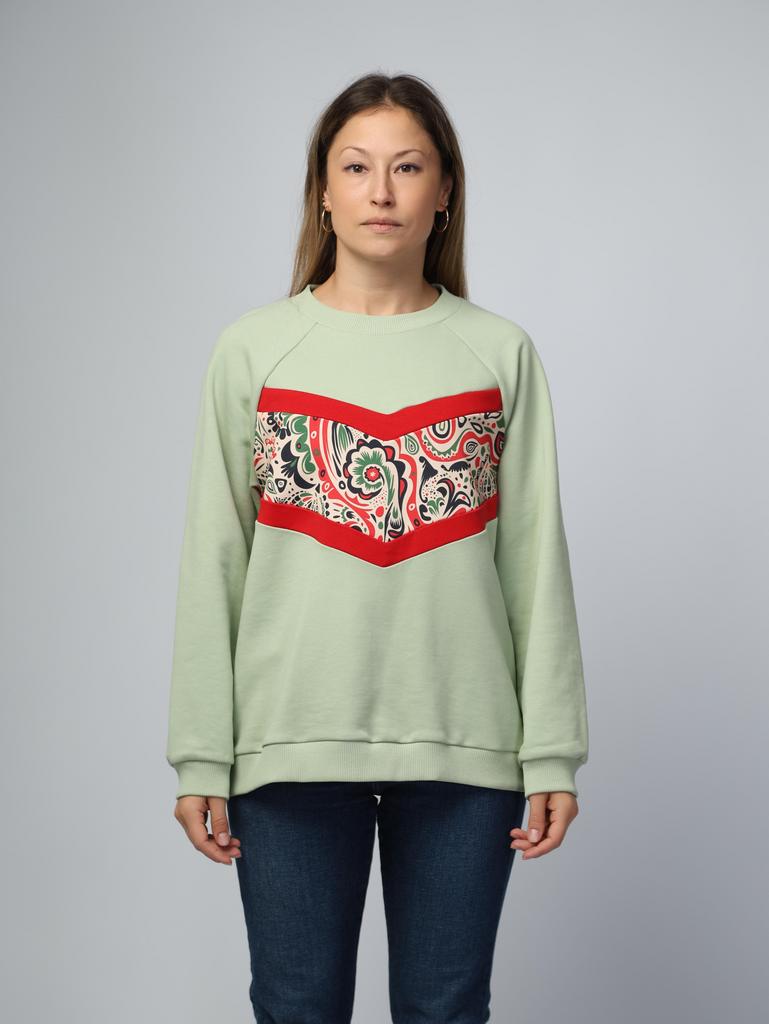 Женский свитшот оверсайз Земляника фисташковый