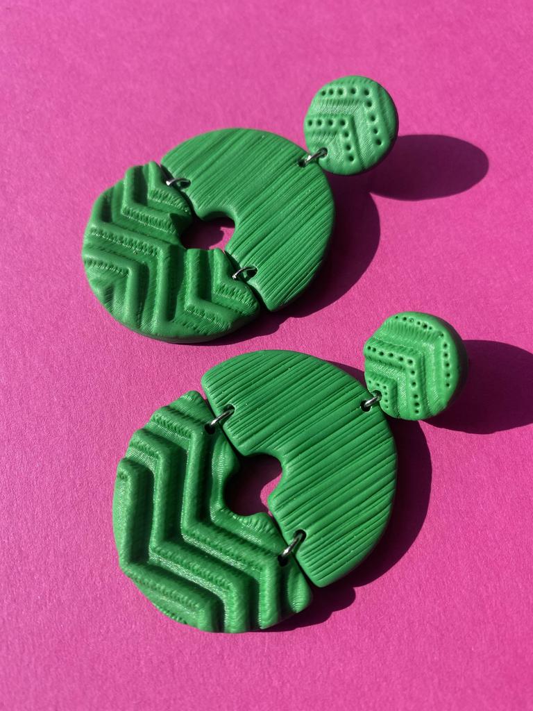 Серьги Террасы зеленые